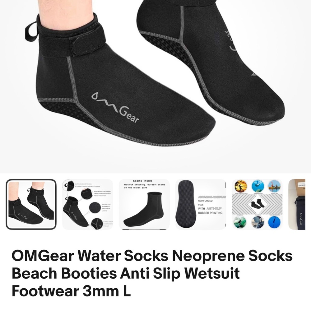 *New in Package - OMGear Black Neoprene Water Socks